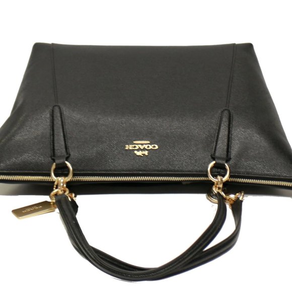 NEW Coach classy leather tote shoulder bag black - Picture 6 of 8